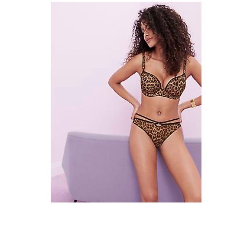 Freya Leopard Print Underwire Bra & Brief Set - Brown/Black